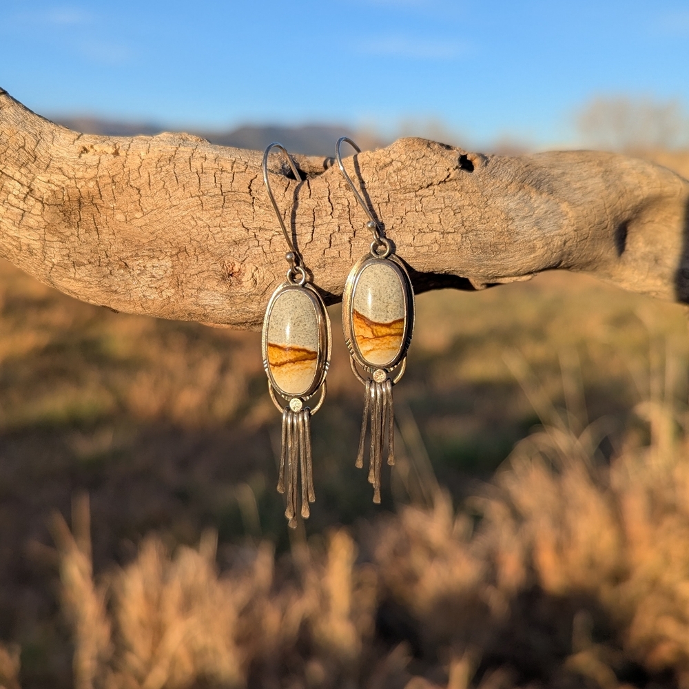 Silver High Desert Alpenglow Fringe Earrings